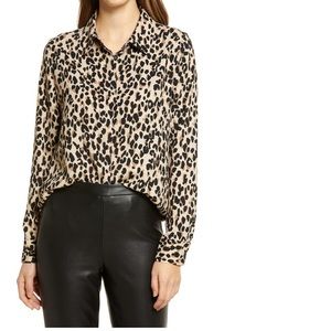 Halogen hidden button long sleeve blouse Like New